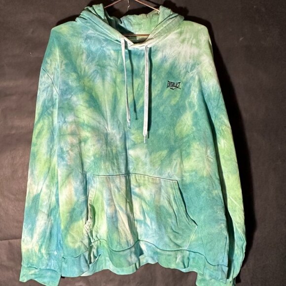 Everlast  Cotton Sweatshirt Purple Size Extra Large XL Tie Dye Green Hoodie - Picture 1 of 5
